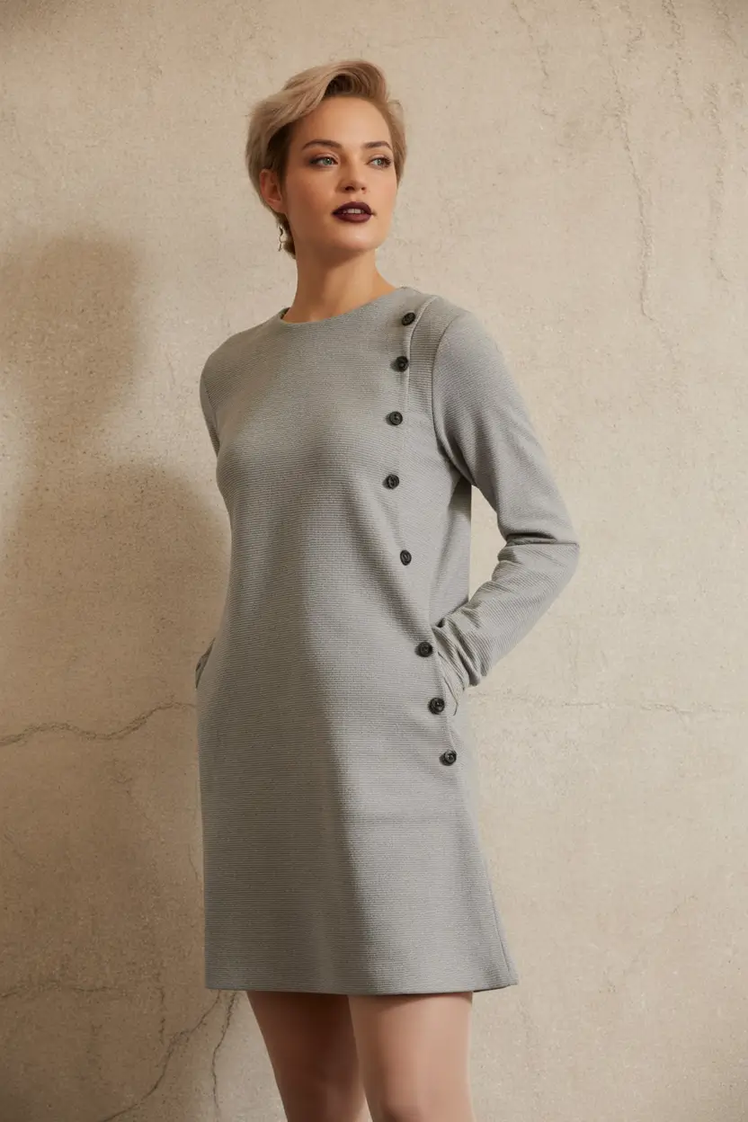 Women business classy Minimalist Button Detail