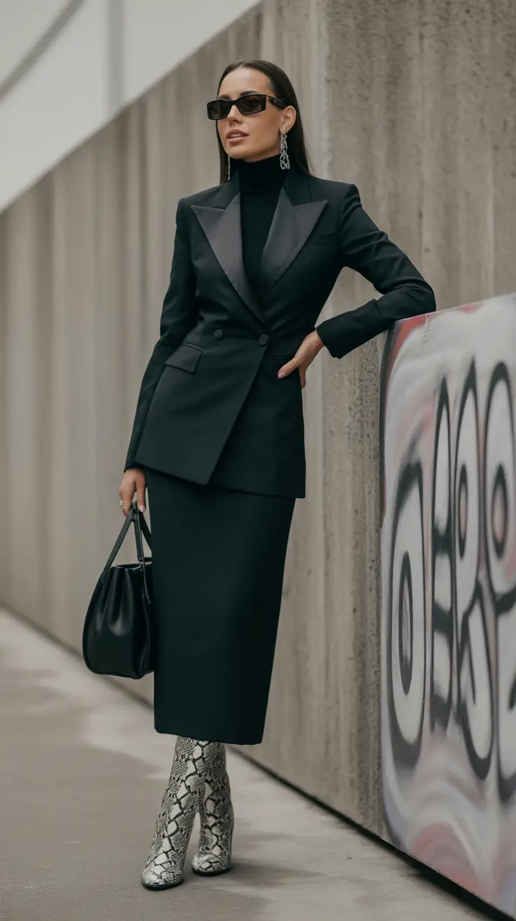 Women business workwear work attire Black Suit Authority