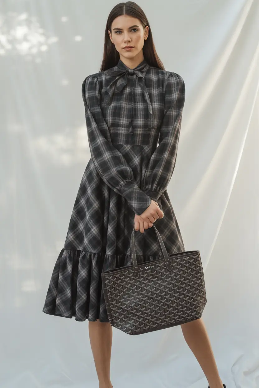 Women business classy Grey Plaid Revival