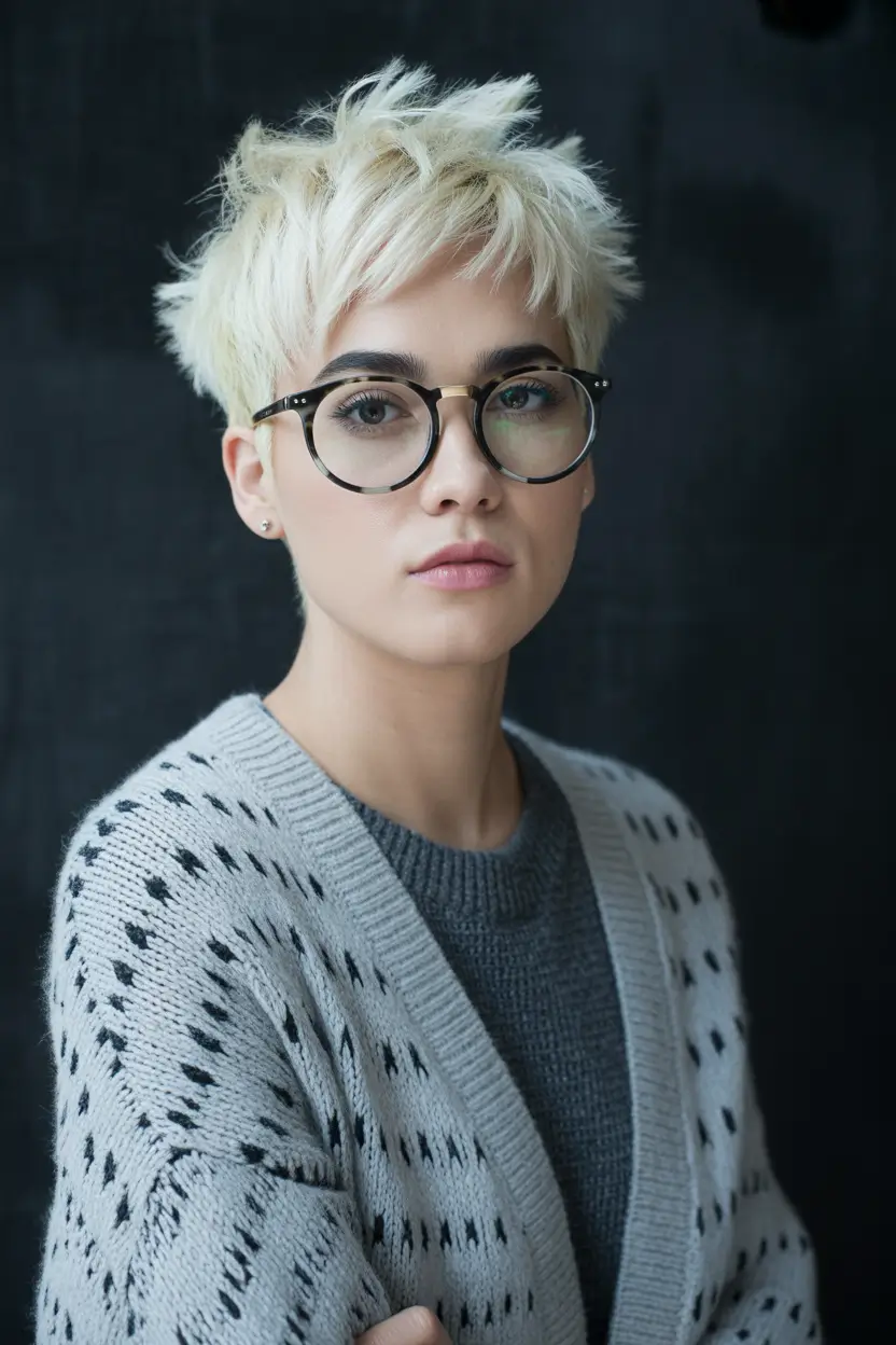 Trendy Short Haircuts Winter 2025–2026 – Platinum Pixie