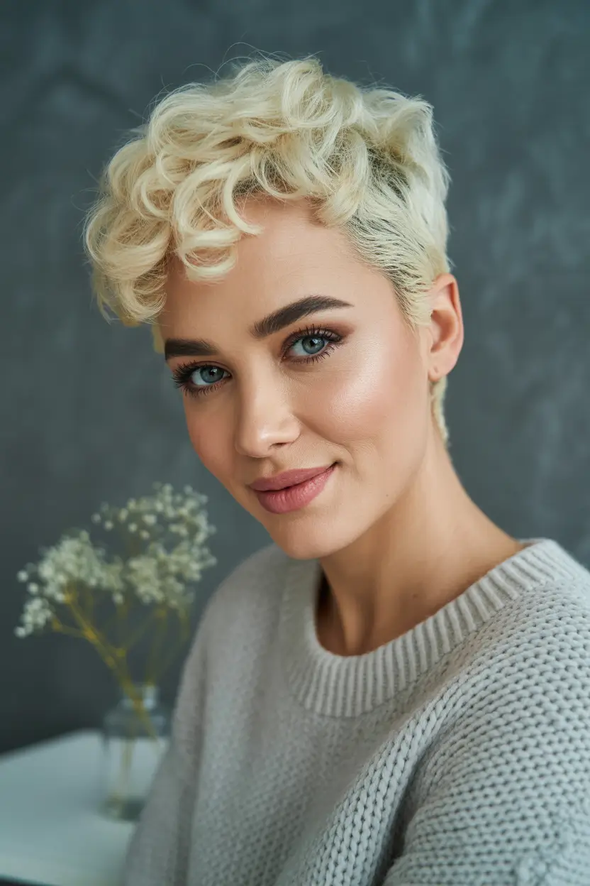 Trendy Short Haircuts Winter 2025–2026 – Short Blonde Curls