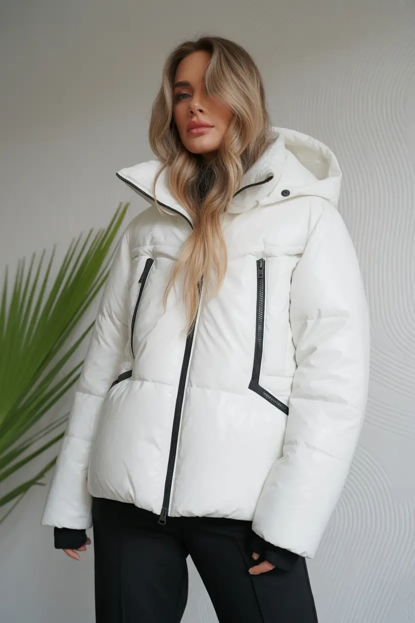 Trendy Winter Fashion Outfit Ideas 2025 2026 Sharp White and Black Contrast