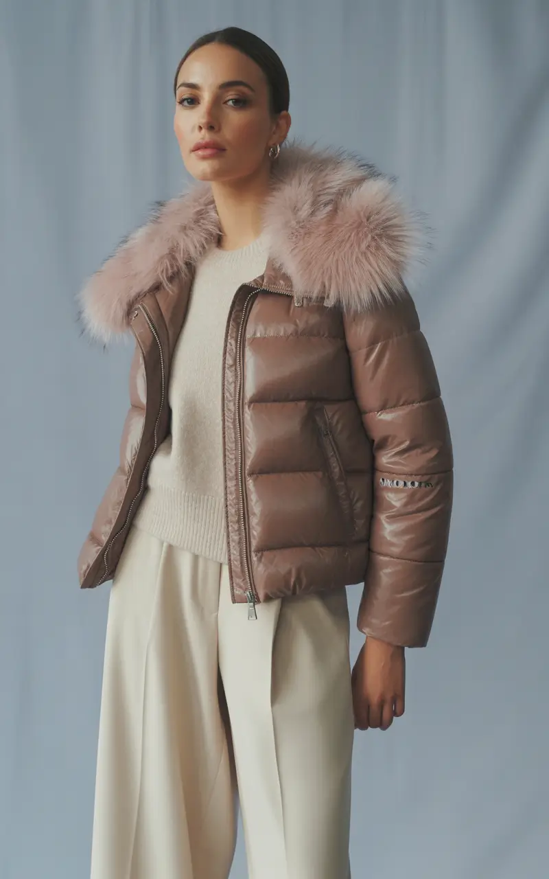 Trendy Winter Fashion Outfit Ideas 2025 2026 Soft Metallics with a Hint of Blush