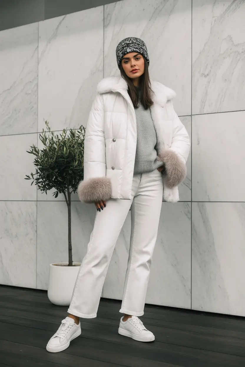Trendy Winter Fashion Outfit Ideas 2025 2026 Frosty White Statement