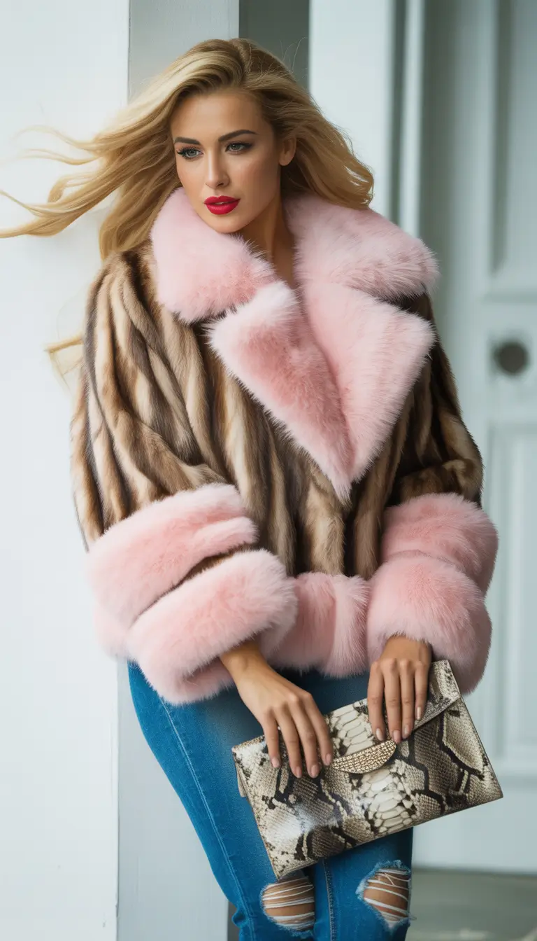 Trendy Winter Fashion Outfit Ideas 2025 2026 Bold Fur with Playful Contrast