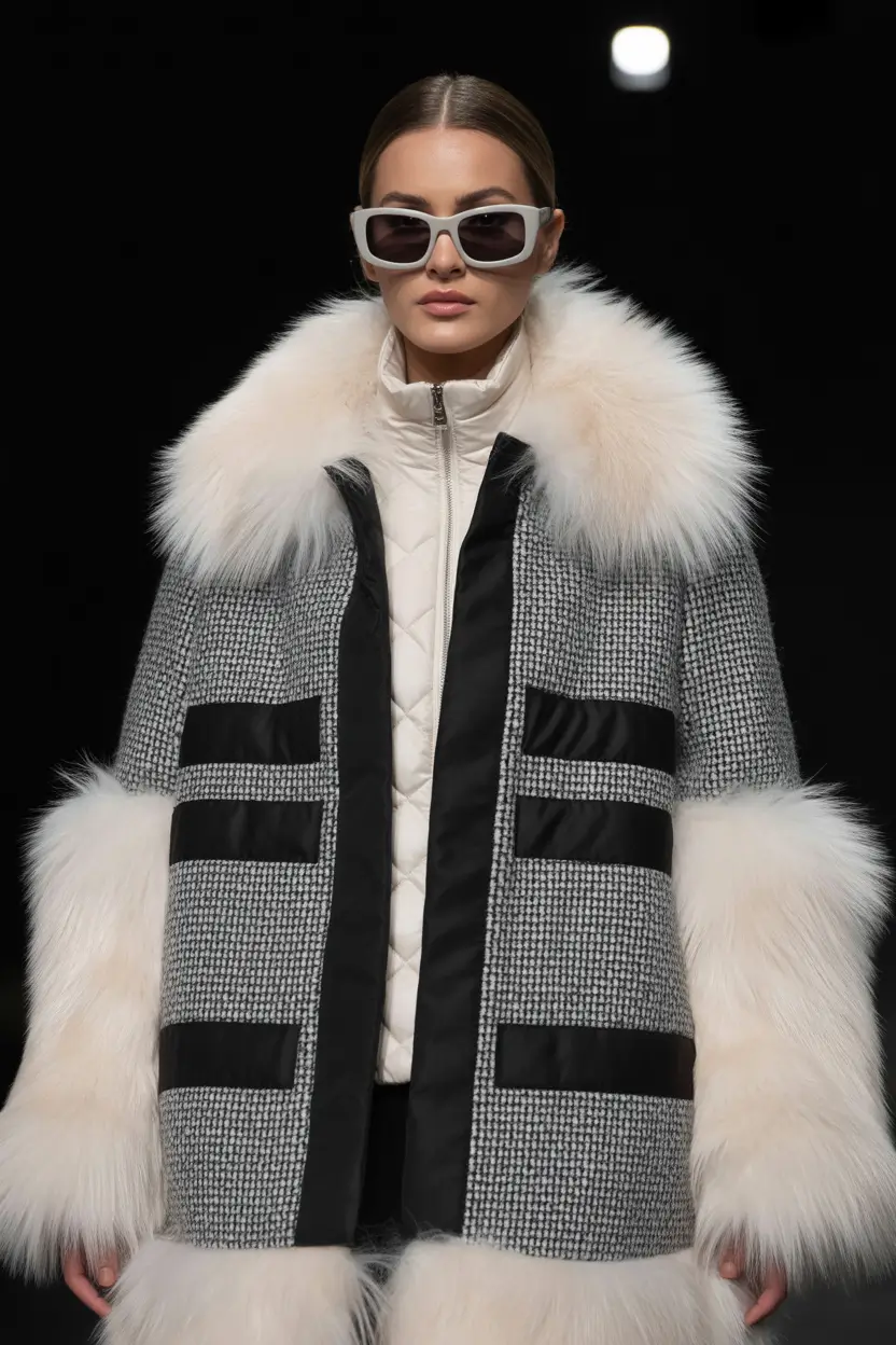 Winter 2025–2026: Classy Outfits for Women Frosted Houndstooth