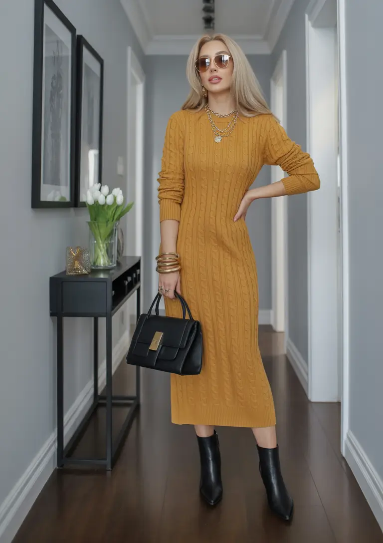 Winter 2025–2026: Classy Outfits for Women Golden Mustard Confidence
