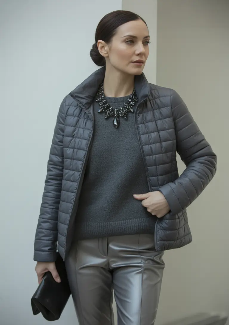 Winter 2025–2026: Classy Outfits for Women Shimmering Grey Balance