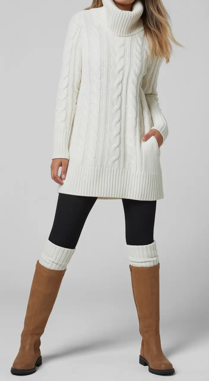 Winter 2026 comfy outfit ideas Winter White Knit