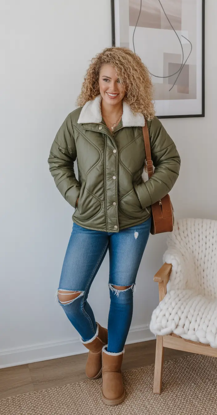 Winter 2025 2026 comfy outfit ideas Everyday Quilted Comfort