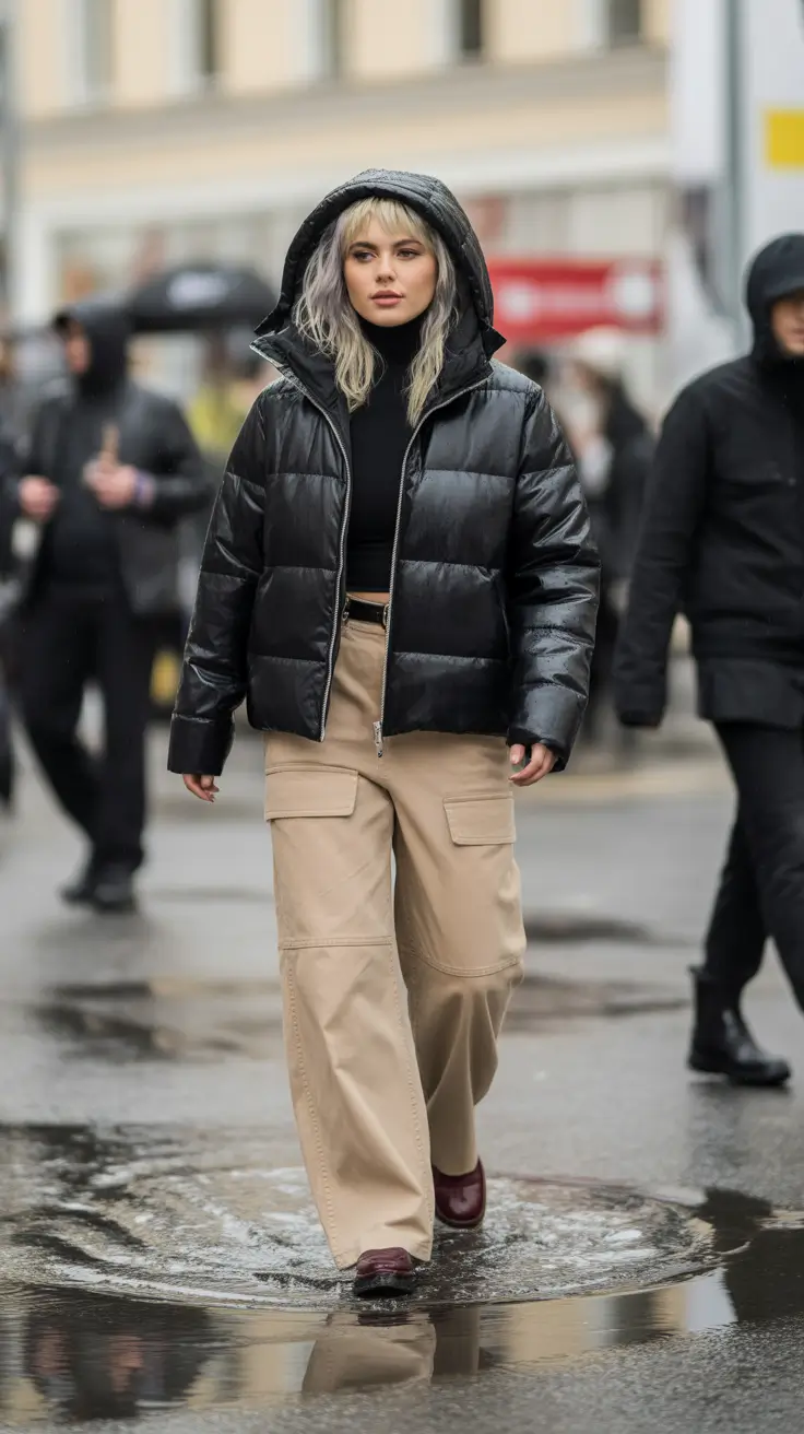 Winter 2025 2026 comfy outfit ideas Street-Style Puffer Balance