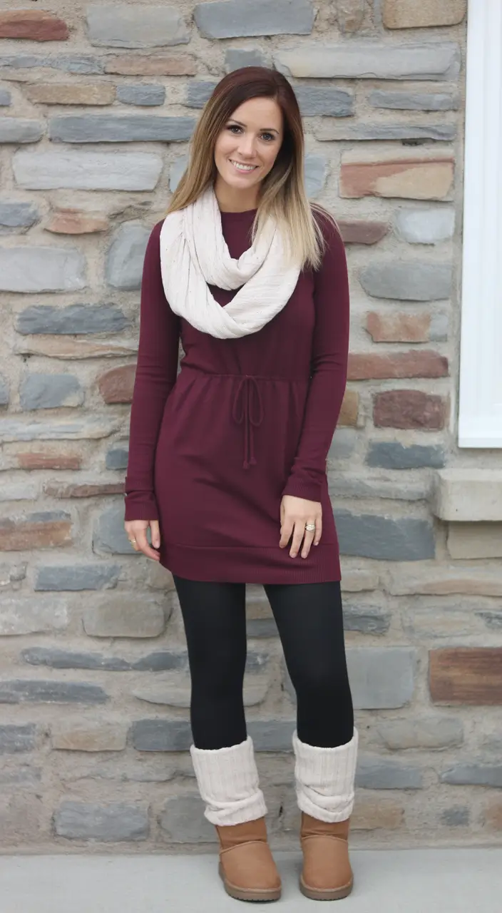Winter 2025 2026 comfy outfit ideas Wine Red Simplicity