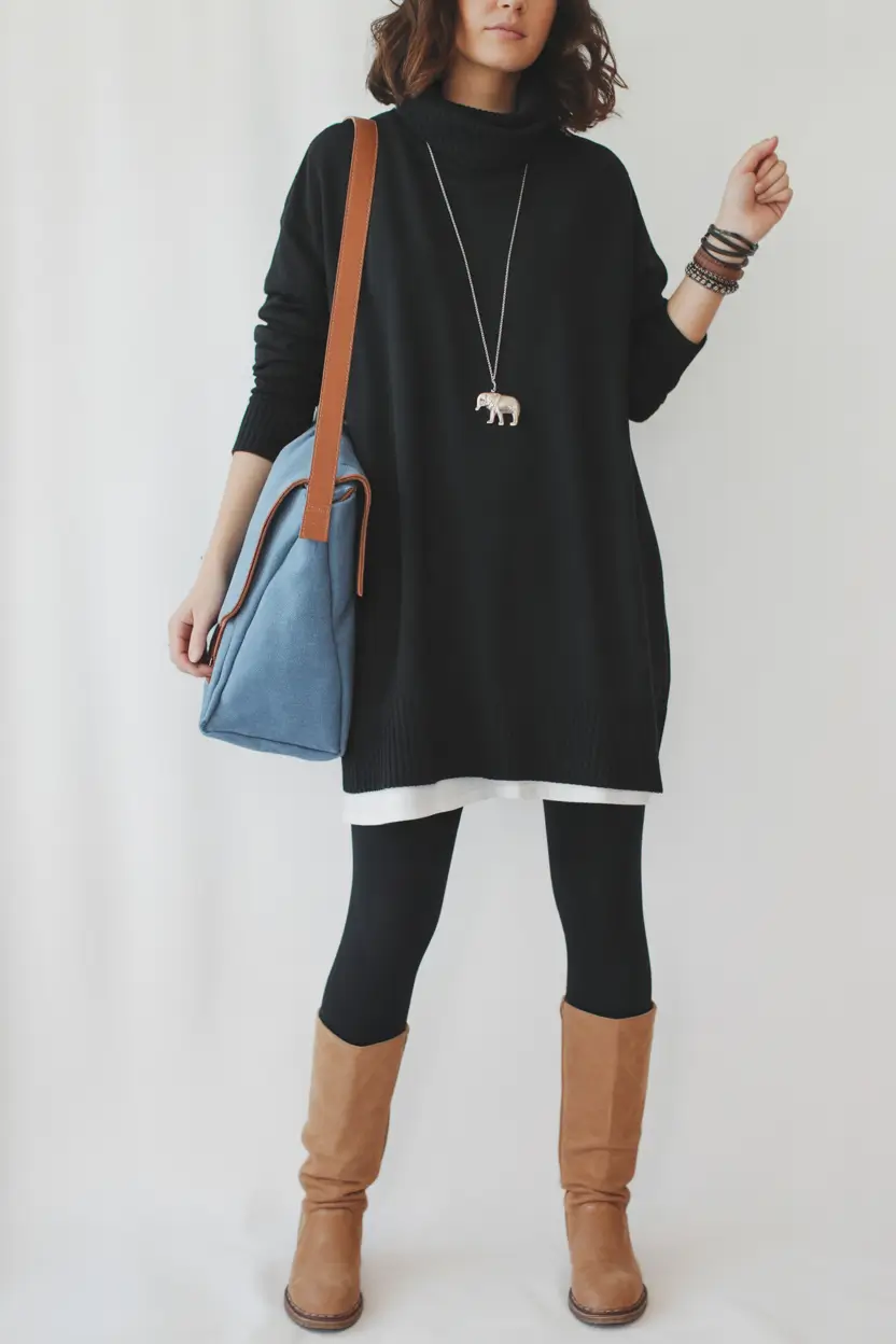 Winter 2025 2026 comfy outfit ideas Black and Bold Simplicity