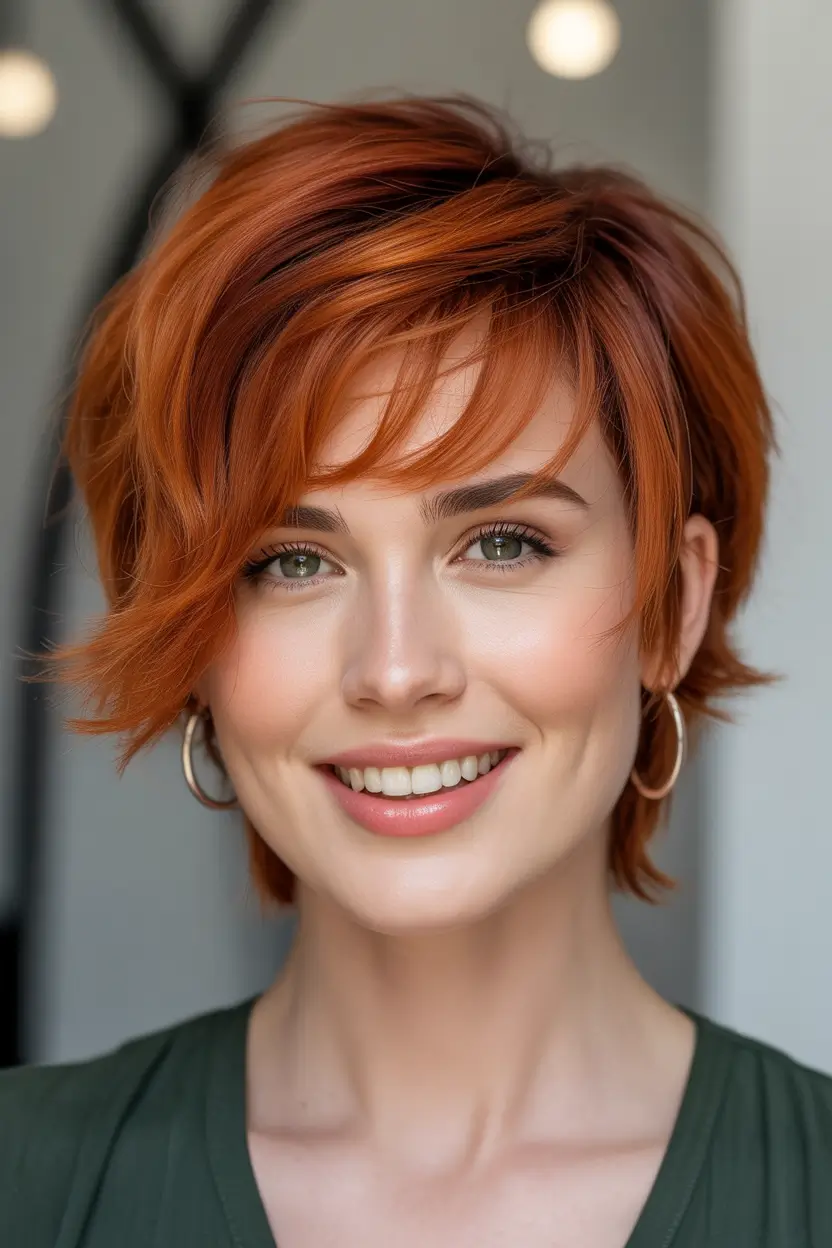 Winter 2025–2026 Haircuts and Color Ideas Fiery Copper Shag