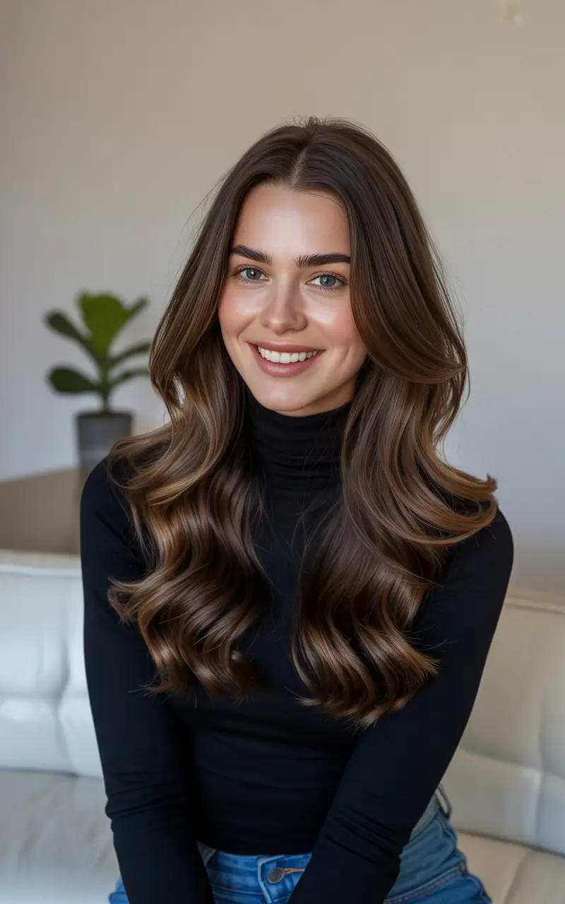 Winter 2025–2026 Haircuts and Color Ideas Chocolate Gloss Waves