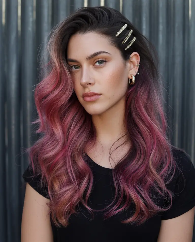 Winter 2025–2026 Haircuts and Color Ideas Magenta Mermaid Waves
