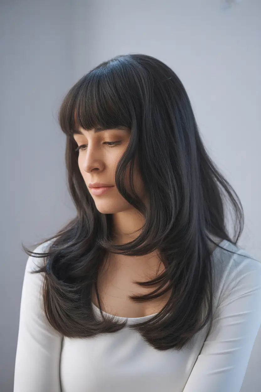 Winter 2025–2026 Haircuts and Color Ideas Long Layers with Fringe