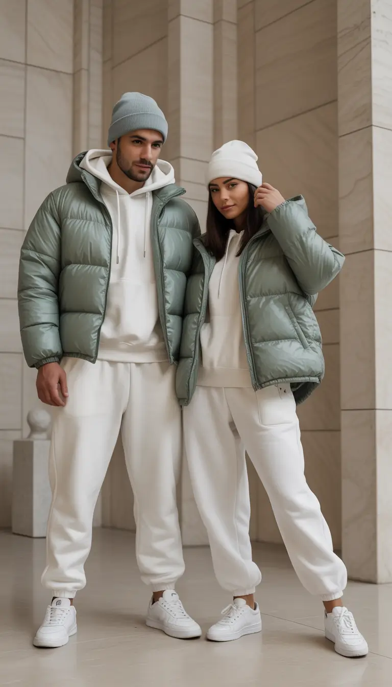 Winter 2025/2026 Family Photo Outfits Ideas Sporty Winter White