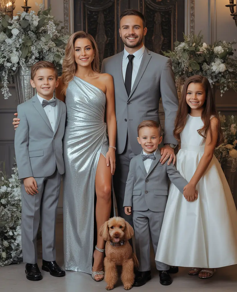 Winter 2025/2026 Family Photo Outfits Ideas Silver and Grey Sophistication