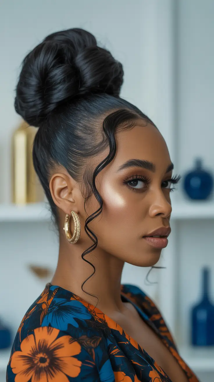 Winter 2025–2026 Formal Hairstyle Inspiration Glossy High Bun with Defined Edges