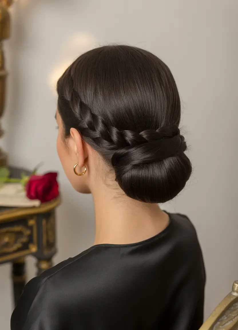 Winter 2025–2026 Formal Hairstyle Inspiration Classic Braided Chignon