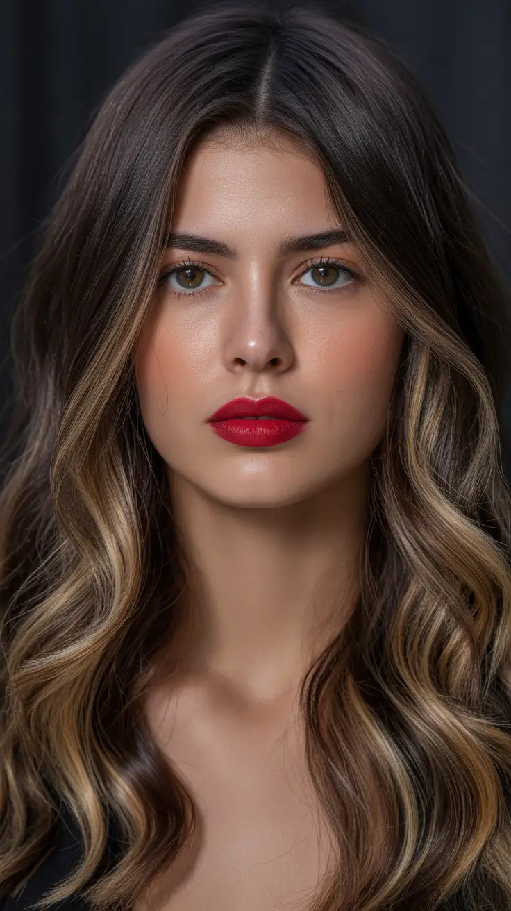 Winter 2025–2026 Hair Colors Highlights Mocha with Soft Caramel Streaks