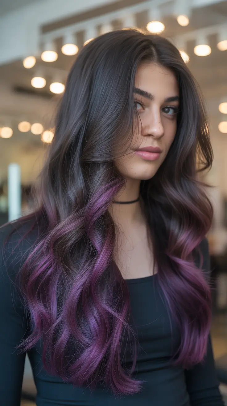 Winter 2025–2026 Hair Colors Highlights Glossy Brunette with Honey Accents