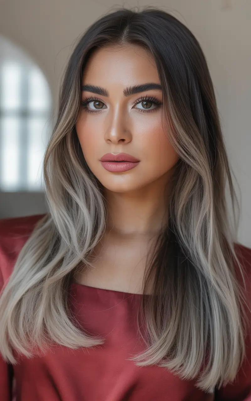 Winter 2025–2026 Hair Colors Highlights Cool Ash Blonde Ombre