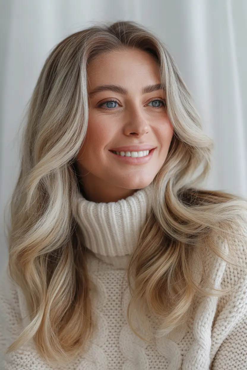 Winter 2025–2026 Haircuts for Round Face Shapes Long Length Blonde with Polished Shine