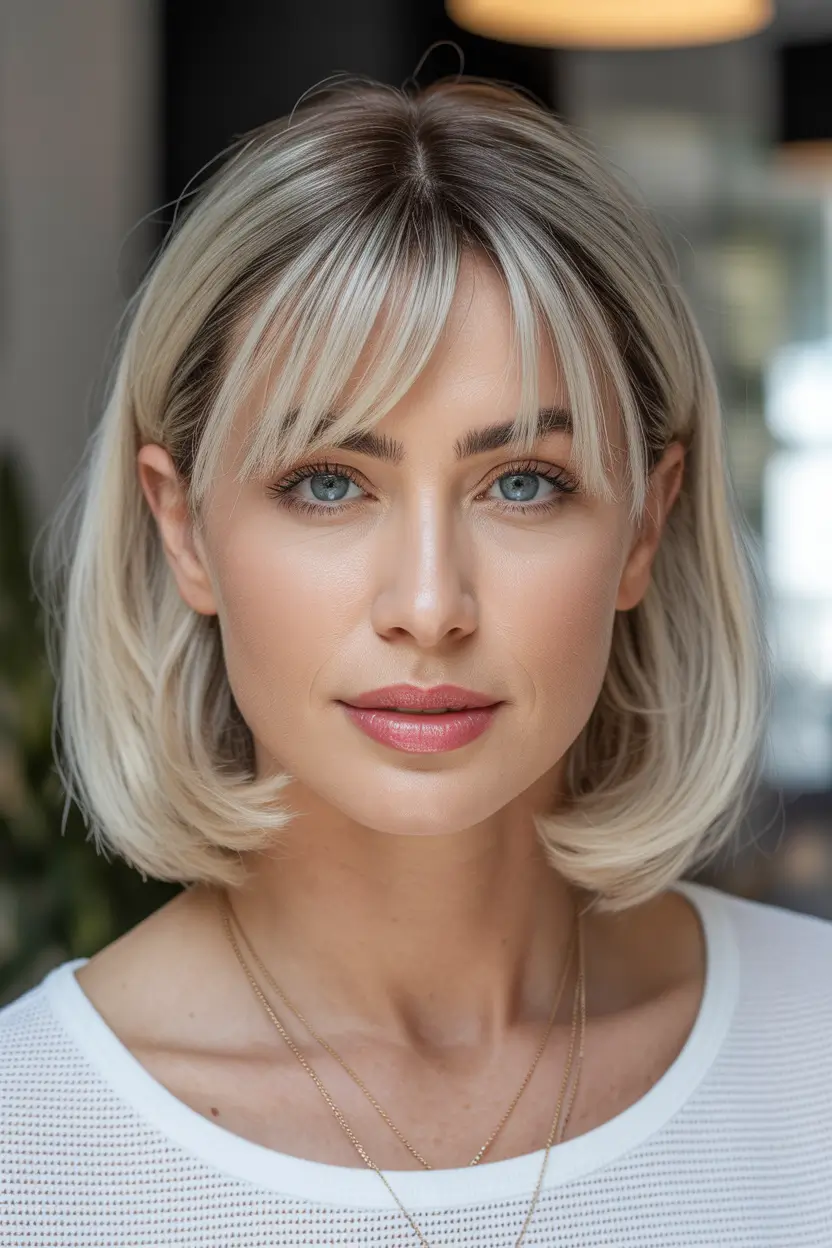 winter bob haircuts ideas 2025 2026 Classic Rounded Bob with Layers