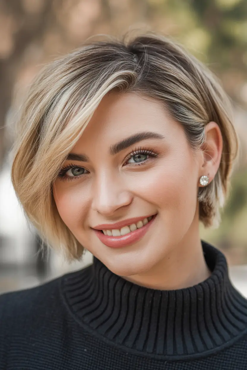 winter bob haircuts ideas 2025 2026 Blunt Bob with See-Through Bangs