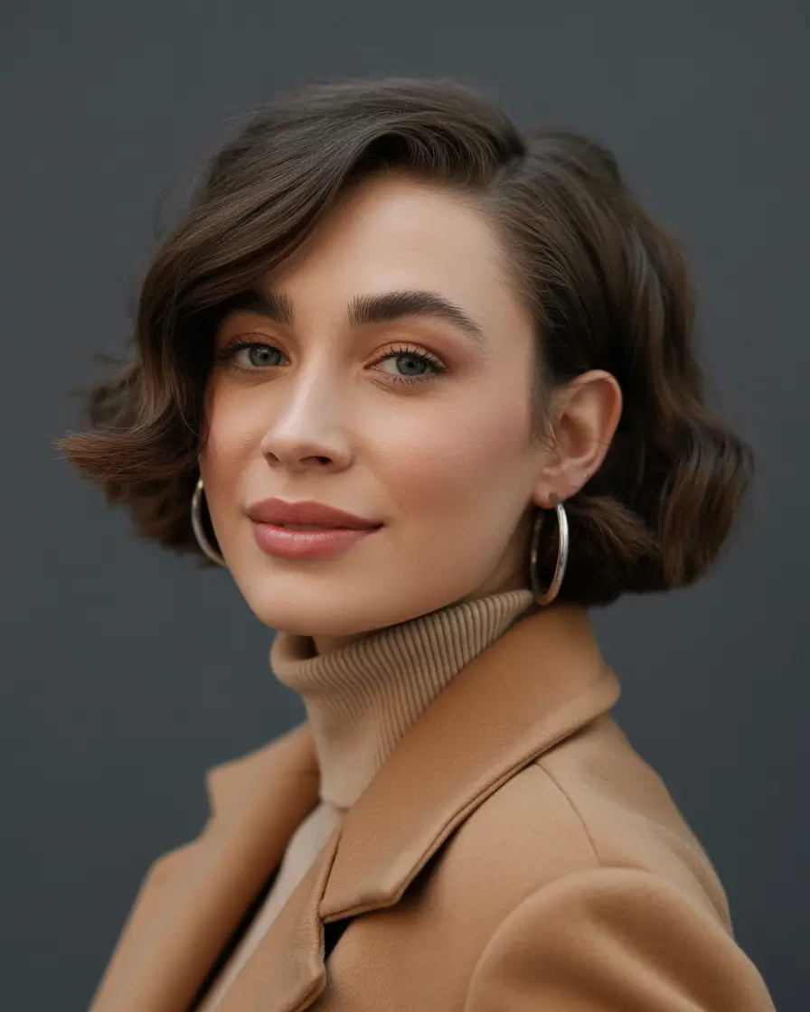 winter bob haircuts ideas 2025 2026 Elegant Side-Parted Bob