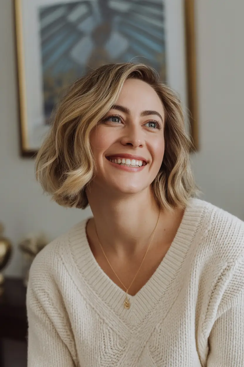 winter bob haircuts ideas 2025 2026 Soft Wavy Bob