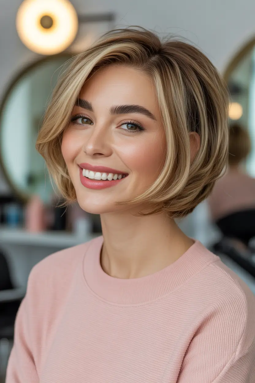 winter bob haircuts ideas 2025 2026 Rounded Chic Bob
