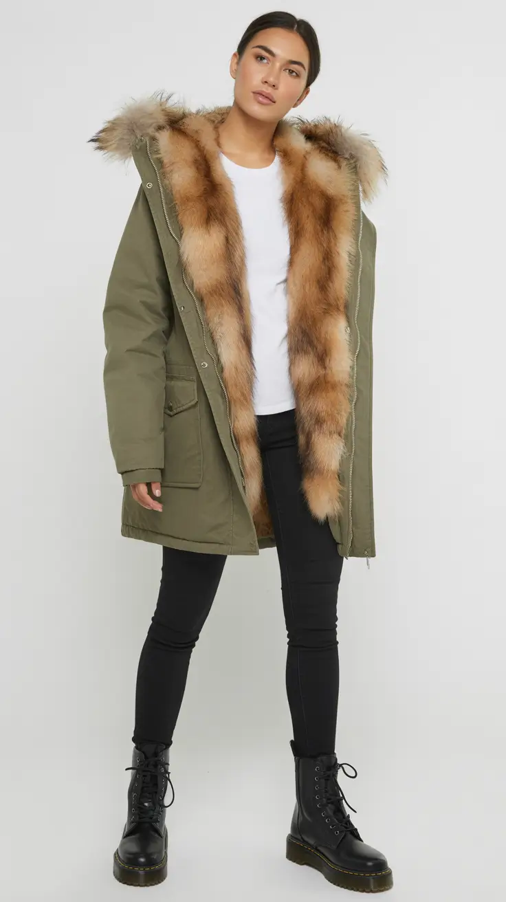 Winter Capsule Wardrobe for Women 2025-2026 Utility Parka with Luxe Fur Detail