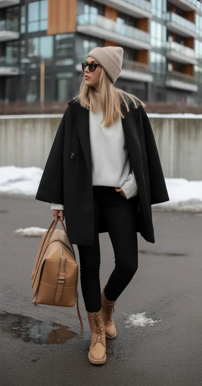 Winter Capsule Wardrobe for Women 2025-2026 City Chic in Black and Beige