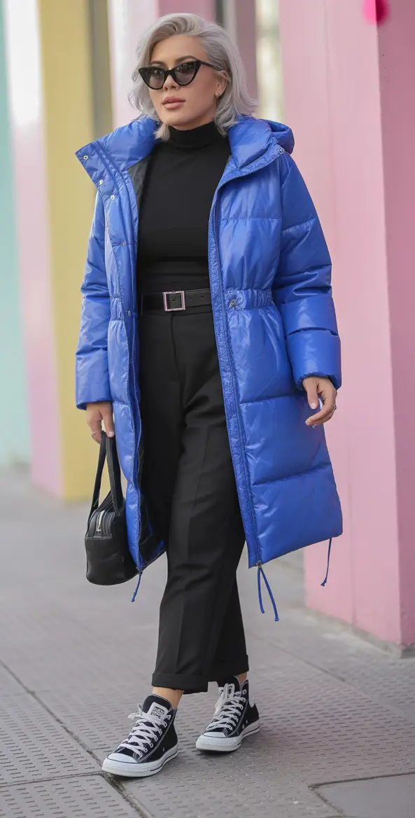 Winter Capsule Wardrobe for Women 2025-2026 Electric Blue Statement Puffer