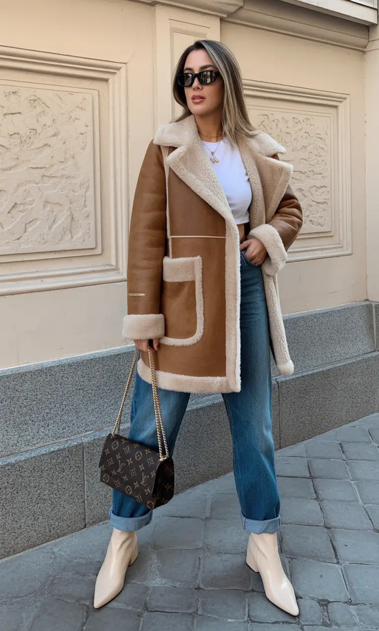 Winter Capsule Wardrobe for Women 2025-2026 Timeless Shearling with Denim