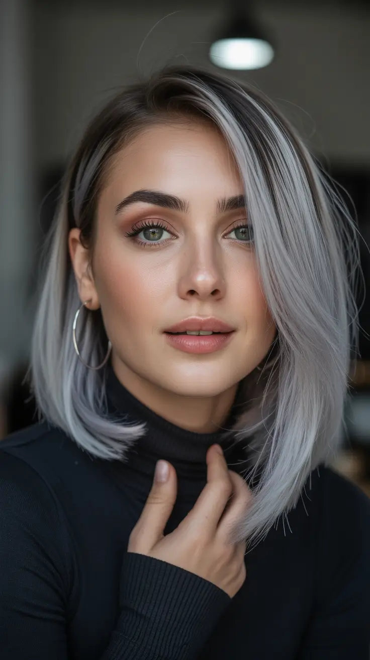 Winter Hair Colors 2025–2026 Trends & Styles Silver Frost Bob