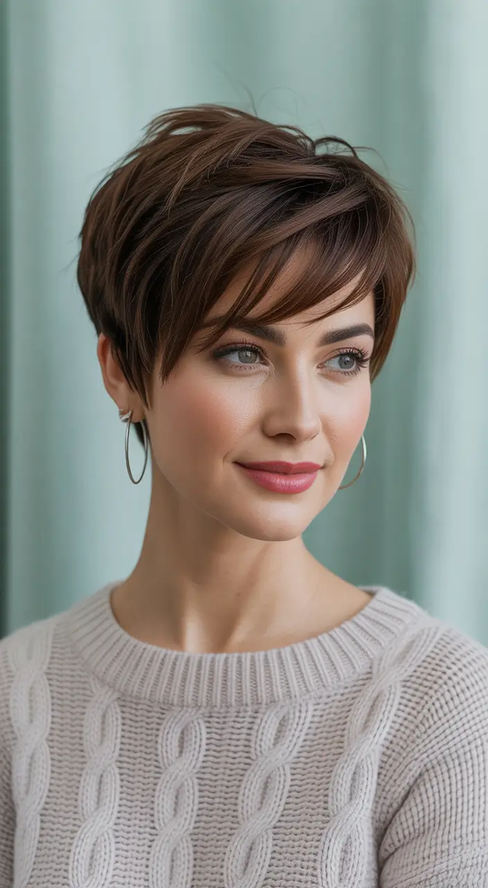 Winter Haircuts 2025–2026 Sophisticated Short Crop with Side Part