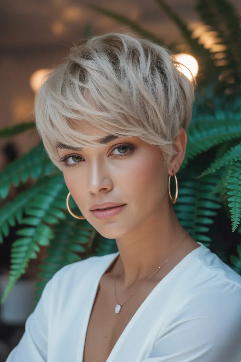 Winter Haircuts 2025–2026 Textured Blonde Pixie
