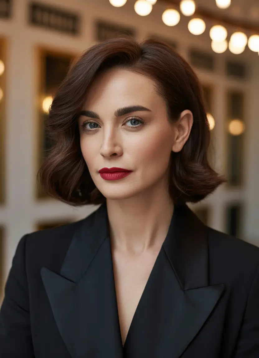 Winter Haircuts and Color 2025 2026 for Women Over 40 Retro Bob