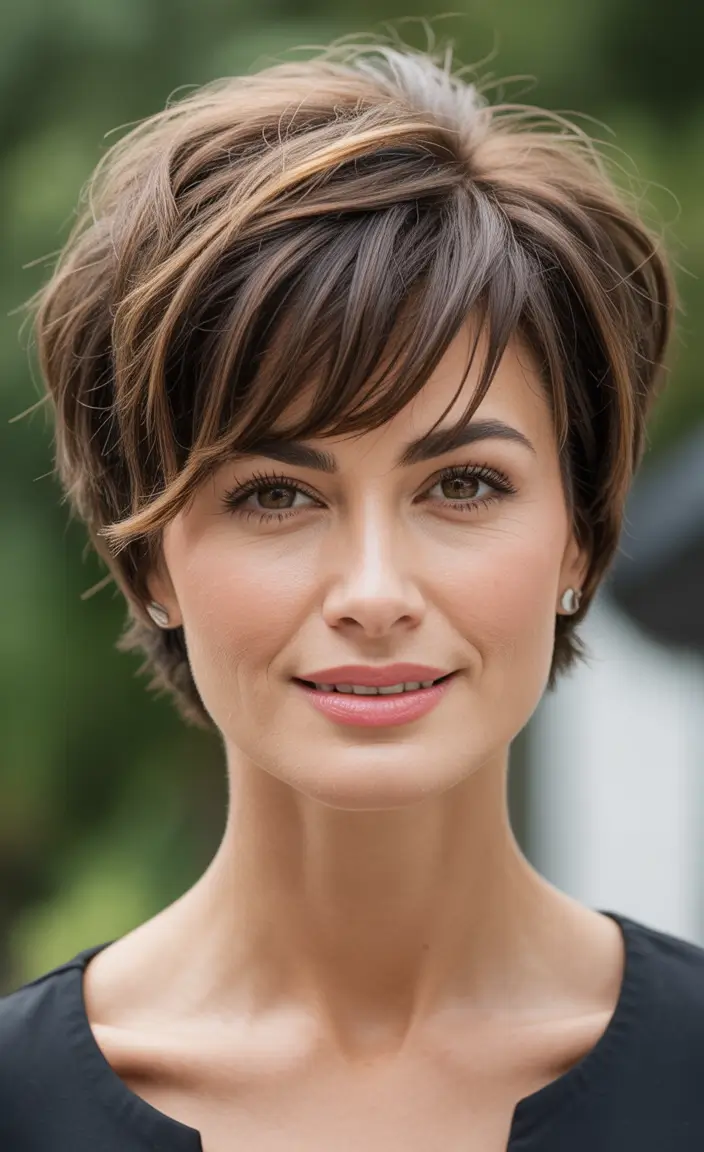 Winter Haircuts and Color 2025 2026 for Women Over 40 Pixie Bob