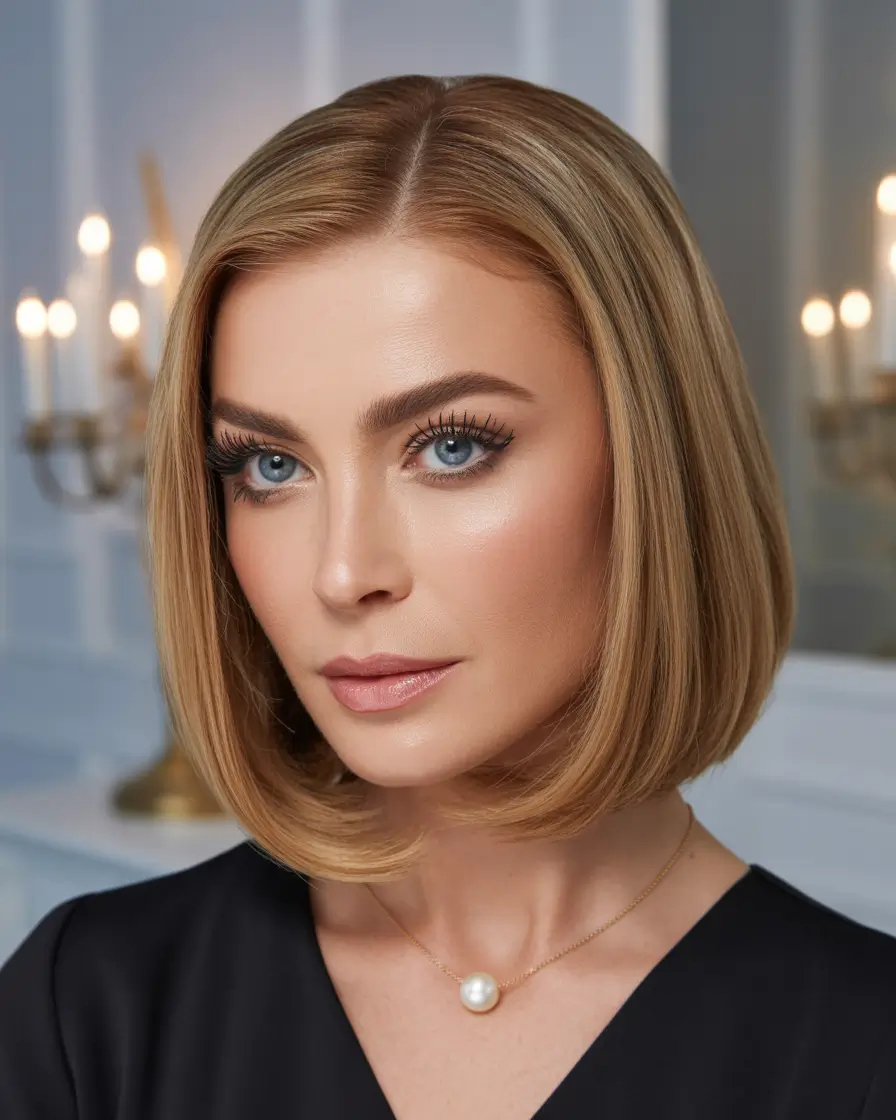 Winter Haircuts and Color 2025 2026 for Women Over 40 Short Sleek Bob