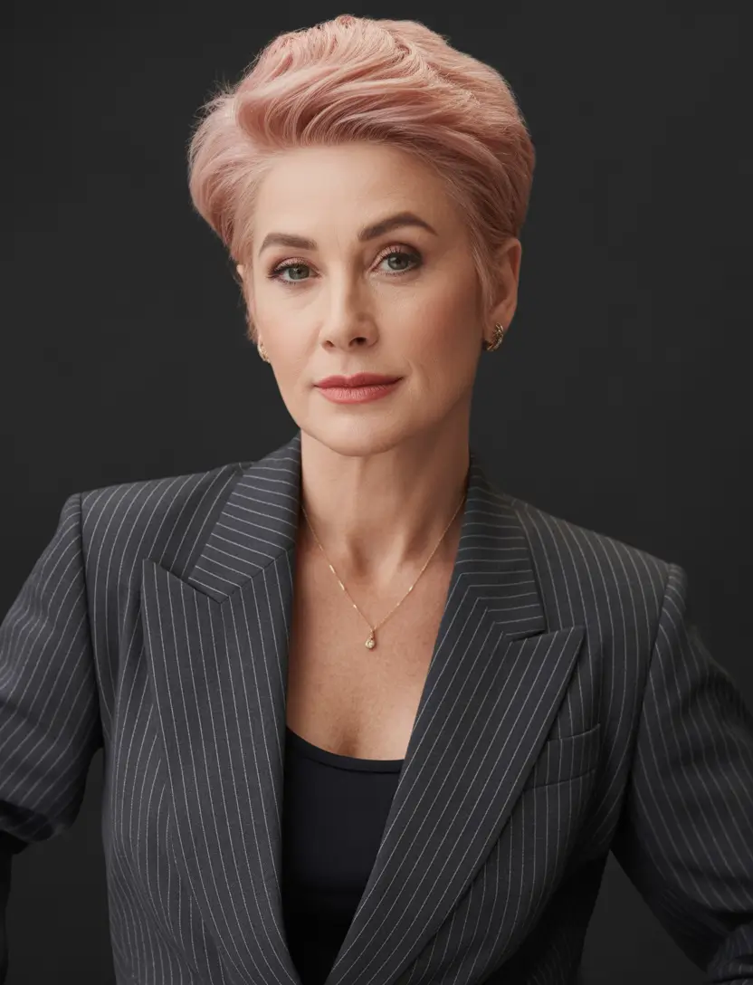 edgy short pixie pastel haircut