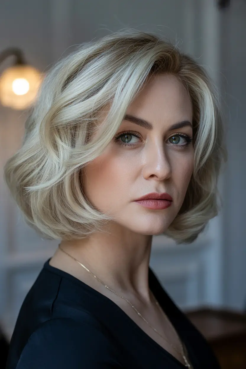 short bob blonde haircut