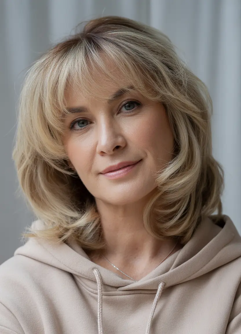 medium layered bangs haircut