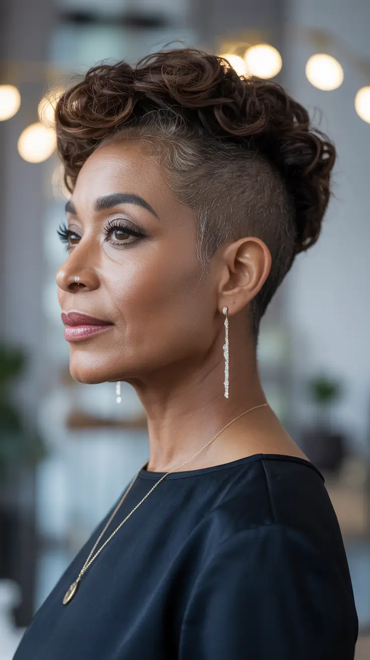 Winter Hairstyles & Hair Color 2025-2026 Modern Undercut Curls