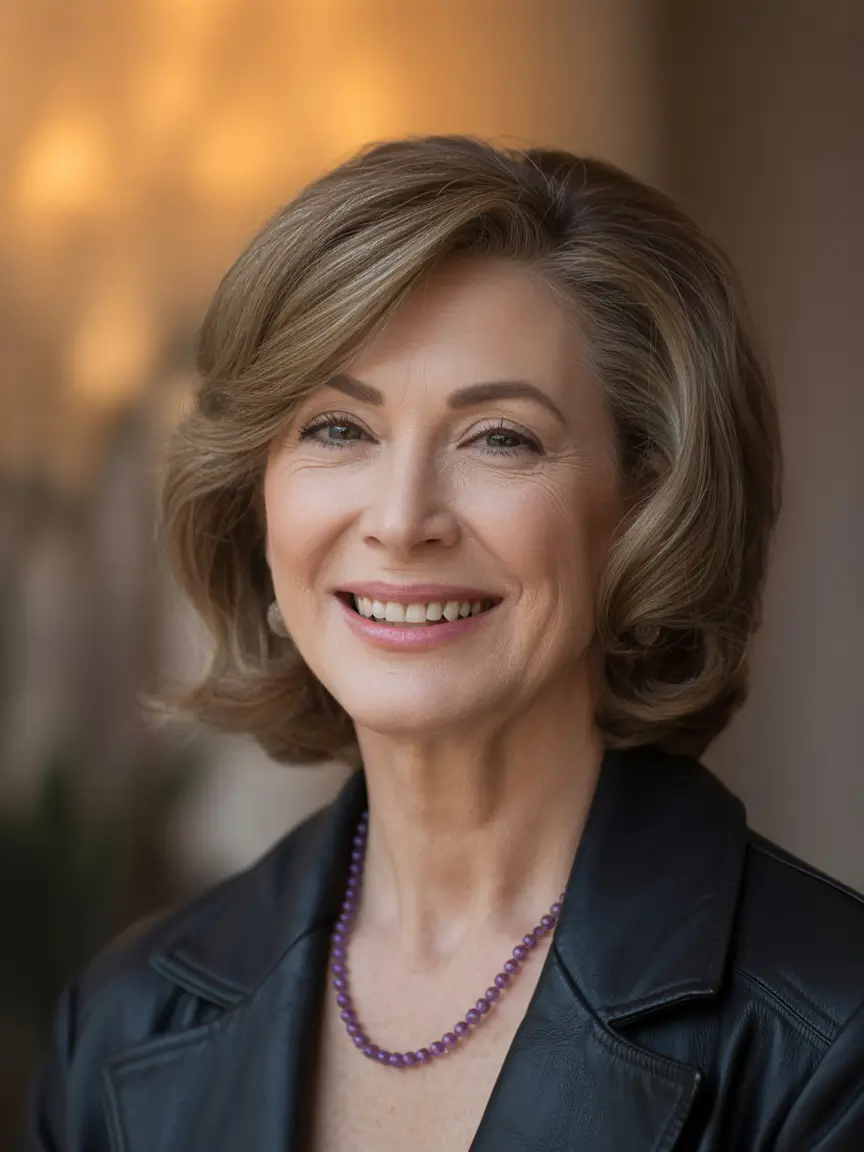 Winter Hairstyles & Hair Color 2025-2026 for Women Over 60 Brunette Bob