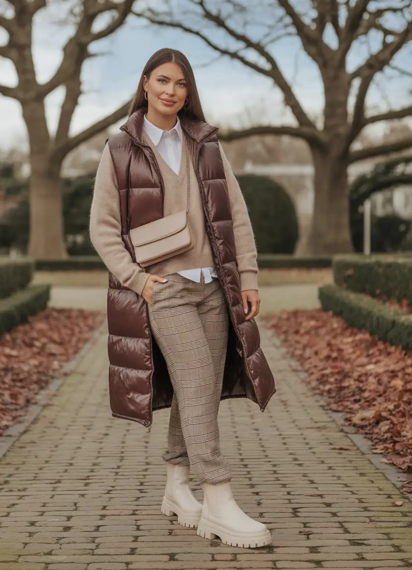 winter outfits aesthetic 2025 / 2026 Plaid Perfection with Layers